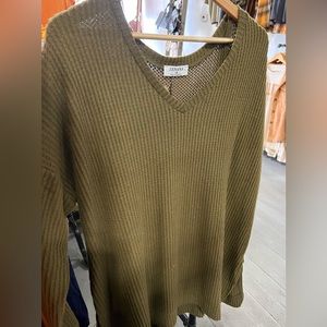 Women’s Olive Waffle Knot Sweater